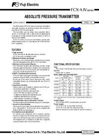 Thumbnail of document Data Sheet - V6 Series FKA Absolute Pressure Transmitter